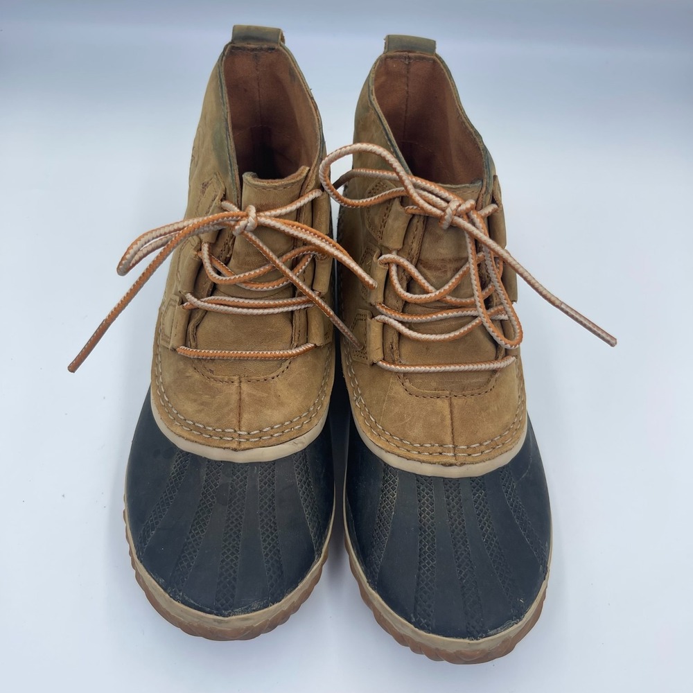 Sorel Out 'N About Duck Boots Women's Size 7 Brown Waterproof Leather 1573351286